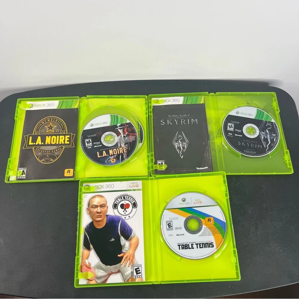 Microsoft Xbox 360 S 4GB Console System Bundle Lot With 9 Games Tested & Working
